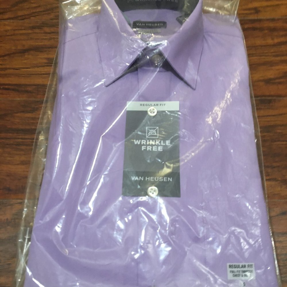 NEW! Wrinkle Free Purple Van Heusen Button Down